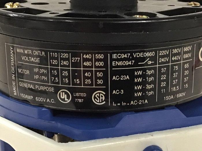 Used KRAUS & NAIMER Manual Motor Control C125 #131300