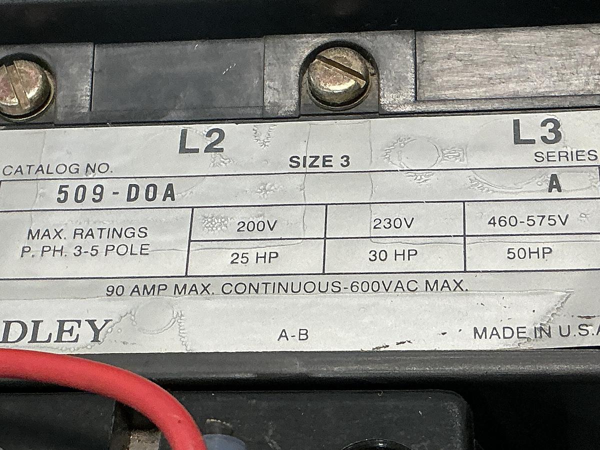 Used ALLEN BRADLEY 509-D0A