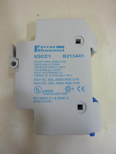Used FERRAZ SHAWMUT 30 Amp Fuse Holder USCC1 #62844