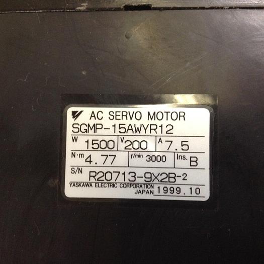 Used YASKAWA AC Servo Motor SGMP-15AWYR12 #73578