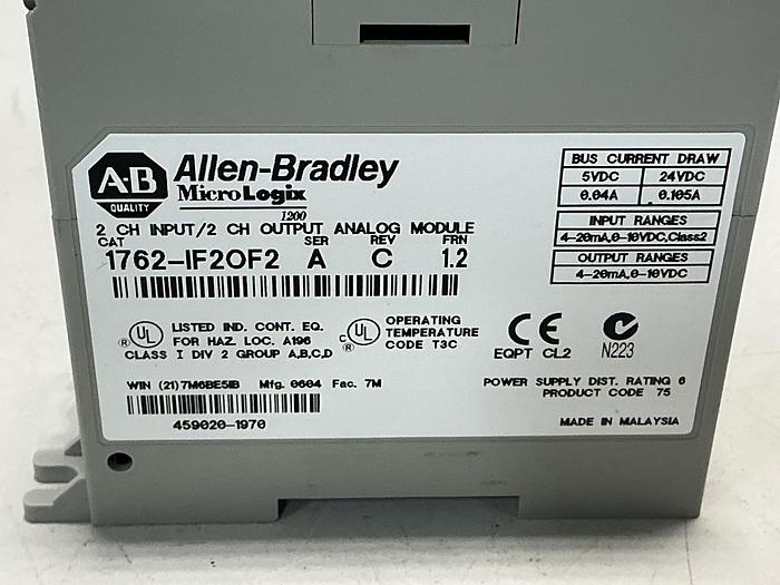 Used ALLEN BRADLEY 1762-IF20F2