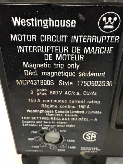 Used WESTINGHOUSE MCP431800S