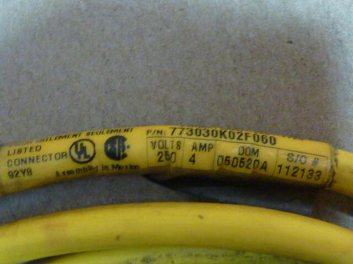 Used BRAD HARRISON / WOODHEAD Cable 773030K02F060 #29689