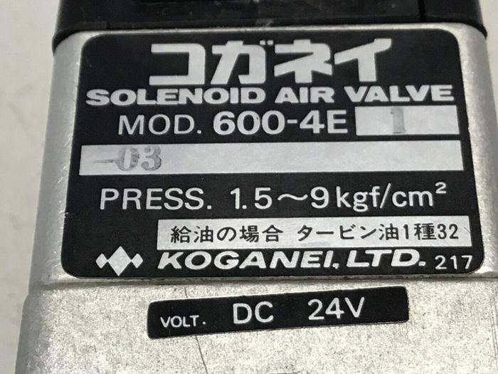 Used KOGANEI Valve 600-4E1-03 #128507