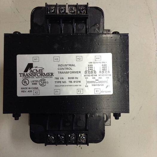 Used ACME TRANSFORMER 0.75 kVA Transformer TB-81216 #86525