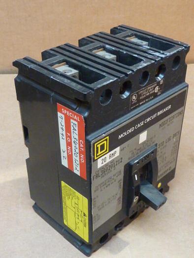 Used SQUARE D 20 Amp Circuit Breaker FAL360201212 USED