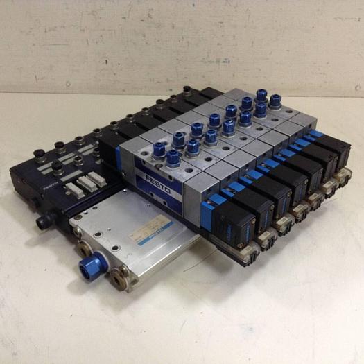 Used FESTO Manifold w/ Valves IIFB-02-1/4-8 Used
