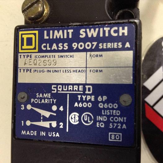 Used SQUARE D Limit Switch 9007AEQ2699 #73627