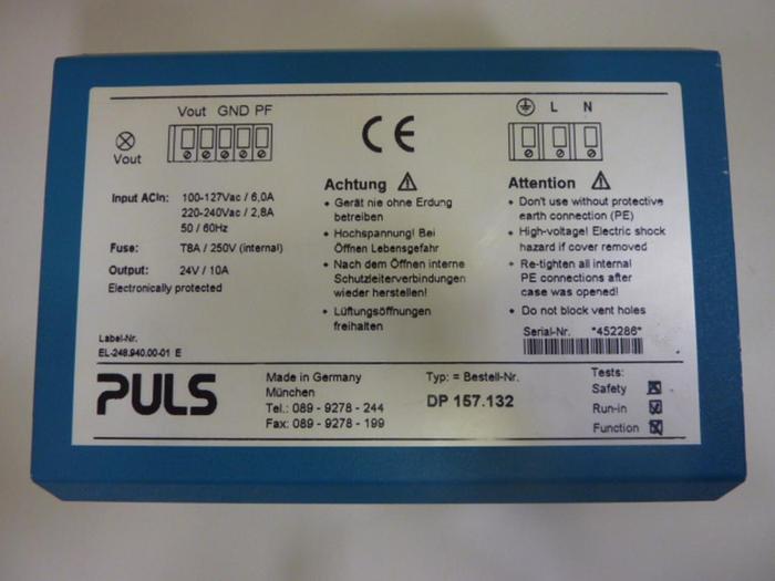 Used PULS Power Supply DP157.132 #55487