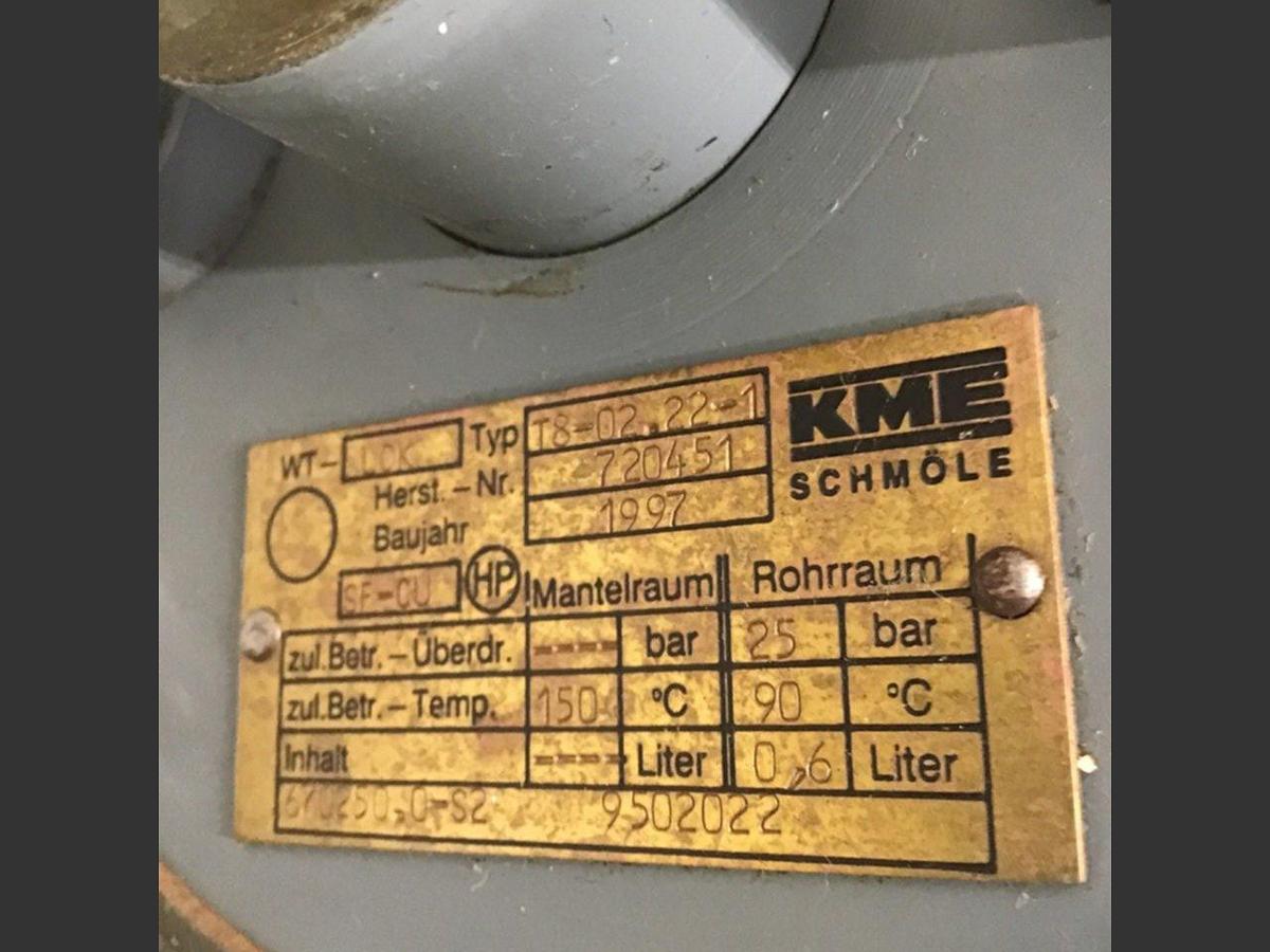 Used KME SCHMOLE Heat Exchanger T8-02.22-1 USED #135238