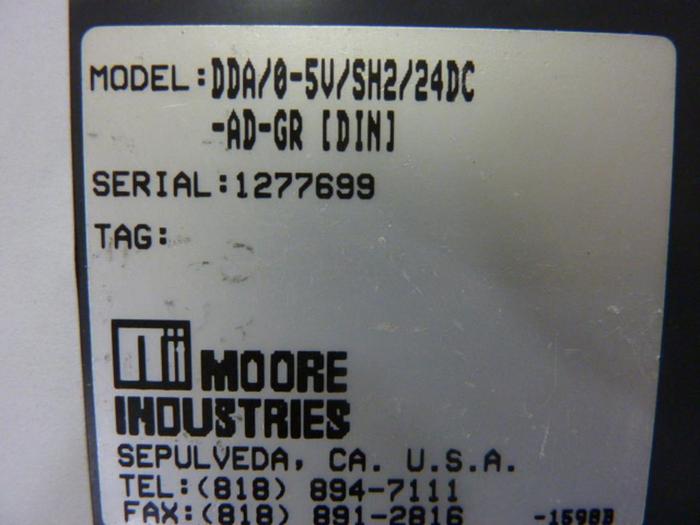 Used MOORE INDUSTRIES Current Alarm DDA/0-5V/SH2/24DC-AD-GR #51491