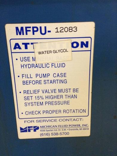 Used MICHIGAN FLUID POWER Hydraulic Power Pack RM-08-22 Used