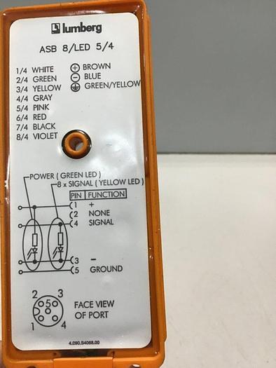 Used LUMBERG Distribution Sensor Box ASB8/LED5/4 #139574