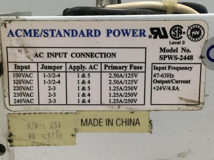 Used ACME STANDARD POWER Power Supply SPWS-2448 #109053