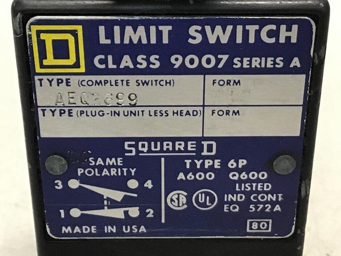 Used SQUARE D Limit Switch 9007-AEQ2699 Used