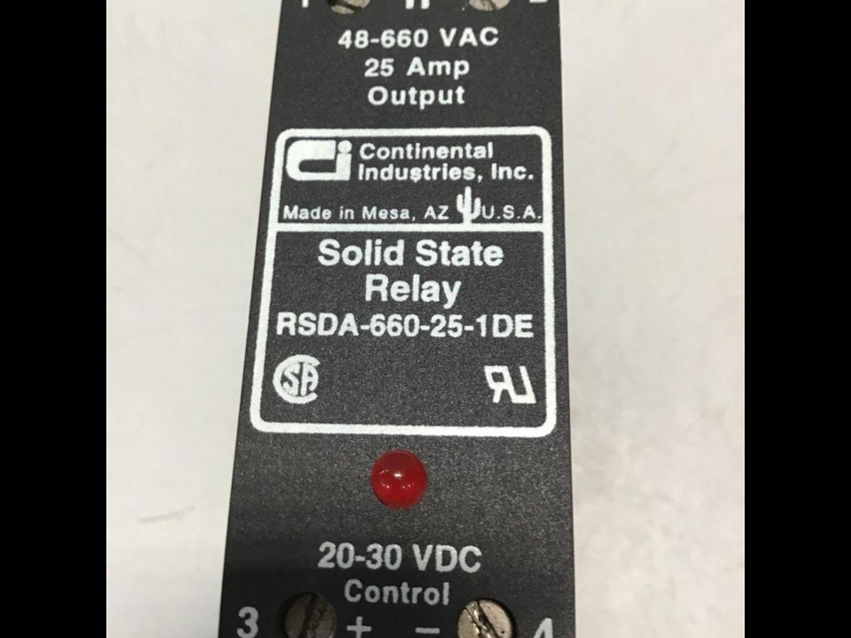 Used CONTINENTAL INDUSTRIES Solid State Relay RSDA-660-25-1DE Used