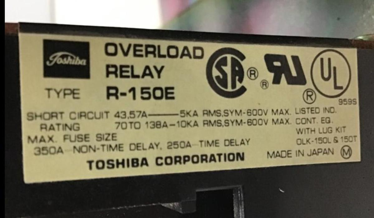Used TOSHIBA Magnetic Contactor C-180E Used