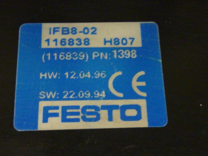 Used FESTO Control Block / Valve Terminal IFB8-02 #52754