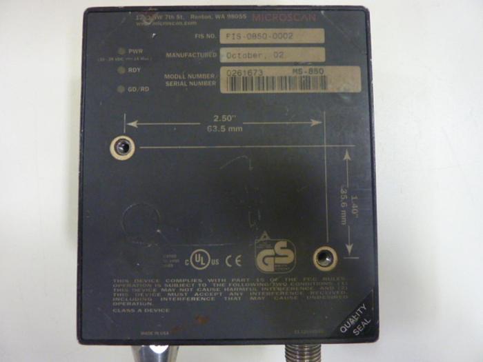 Used MICROSCAN Bar Code Scanner MS-850 #48421