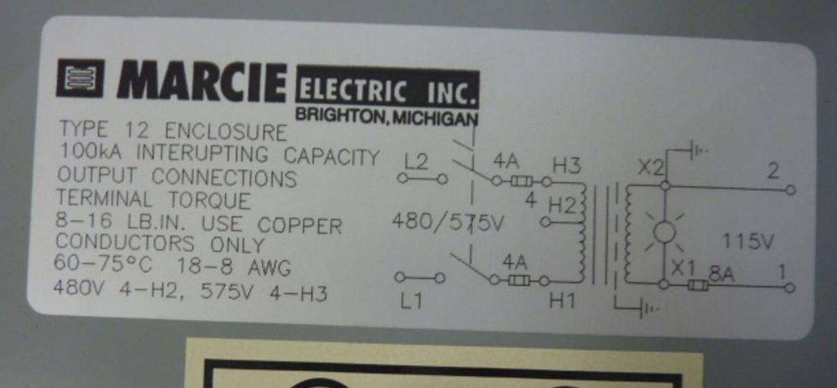 Used HOFFMAN 1 kVA Transformer A1212CH/SPL USED