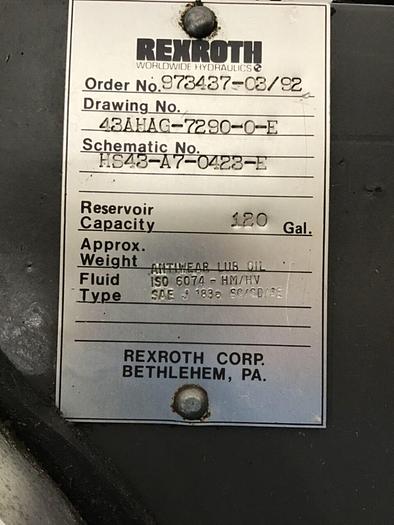 Used REXROTH Tank Cover 973437 #125169