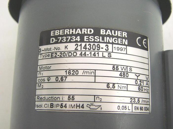 Used EBERHARD BAUER GEARMOTOR D-73734 USED