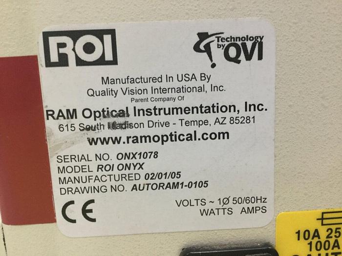 Used RAM OPTICAL Optical Comparator ROI ONYX Used