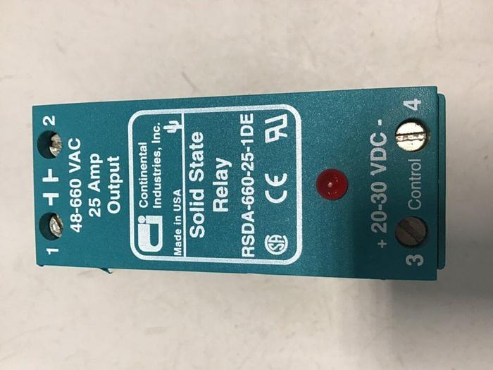 Used CONTINENTAL INDUSTRIES Solid State Relay RSDA-660-25-1DE #138144