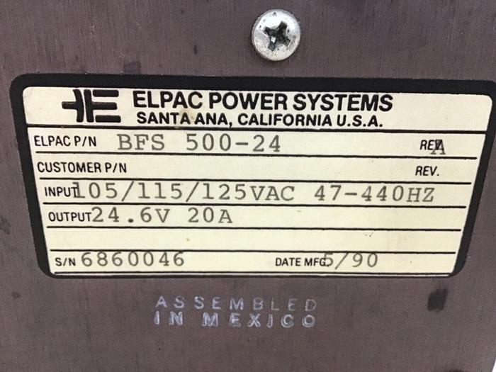 Used ELPAC POWER SYSTEM Power Supply BFS 500-24 #102896