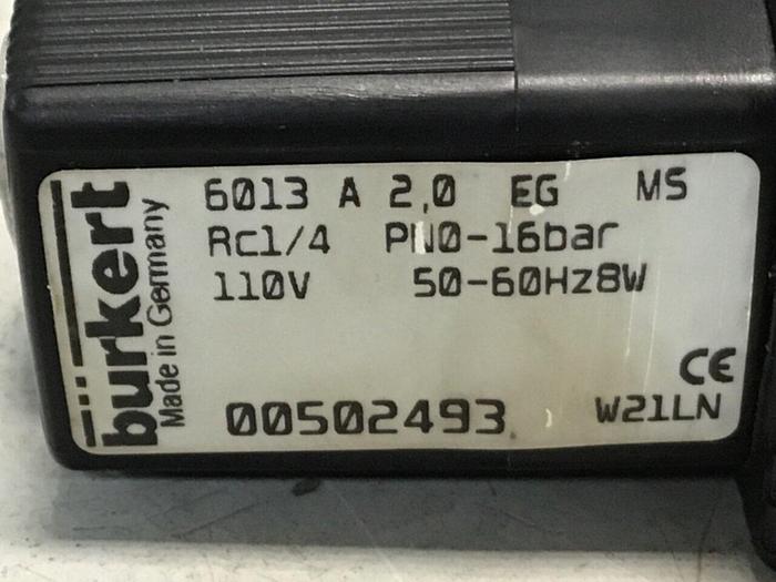 Used BURKERT Valve 502493 6013 #125476