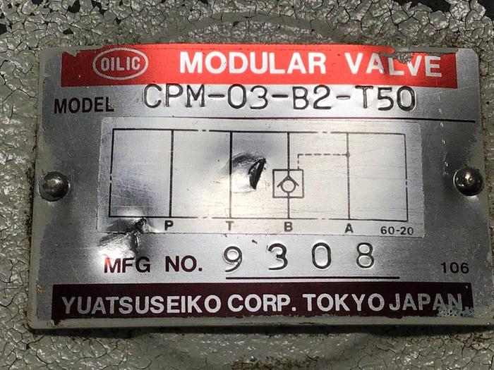 Used YUATSU SEIKO Modular Valve CPM-03-B2-T50 #114951