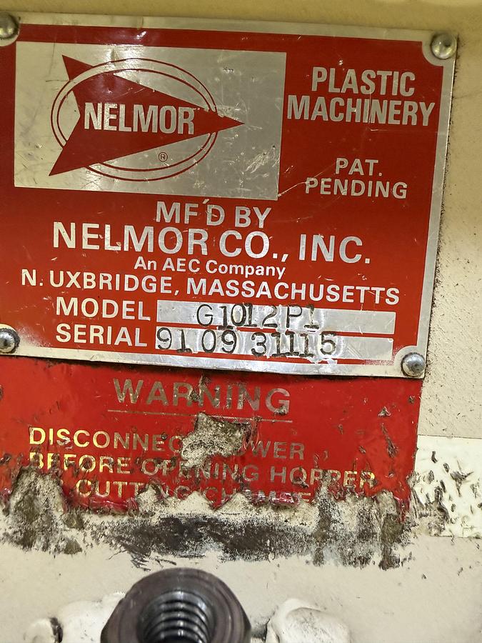 Used NELMOR G1012P1 Grinder Granulator Plastic USED #152639 Needs to be cleaned