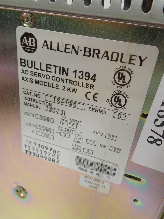 Used ALLEN BRADLEY AC Servo Controller 1394-AM03 Used