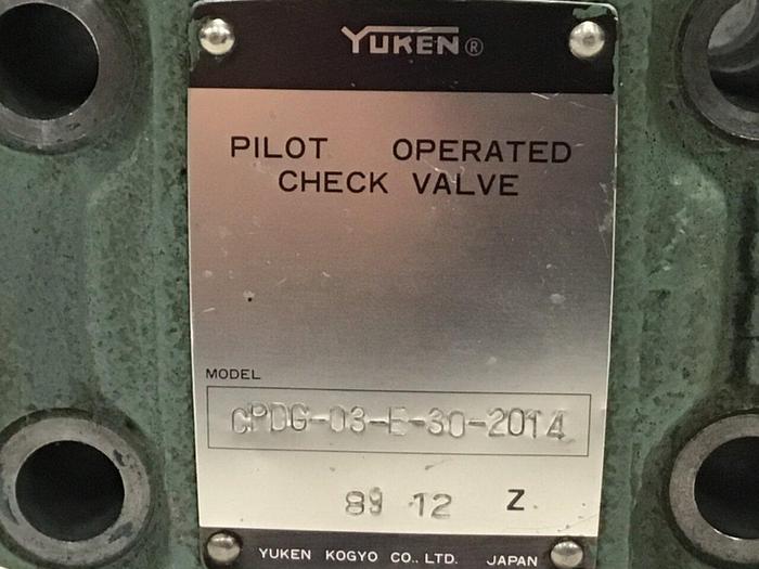 Used YUKEN Pilot Operated Check Valve CPDG-03-E-30-2014 USED #129918