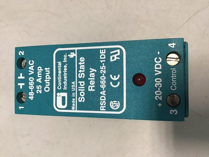 Used CONTINENTAL INDUSTRIES Solid State Relay RSDA-660-25-1DE #138145