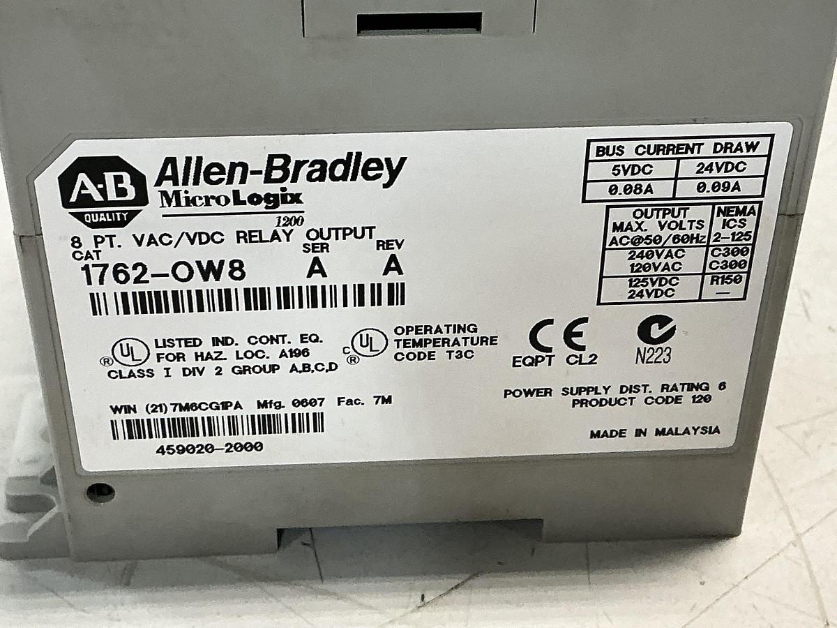 Used Need Power Supply Model & Pic ALLEN BRADLEY 1762-OW8 SER A Power Module Used #150785
