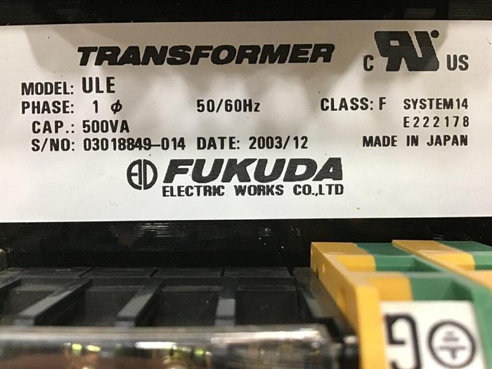 Used FUKUDA 0.5 kVA Transformer ULE #125194