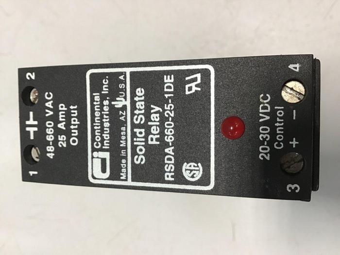 Used CONTINENTAL INDUSTRIES Solid State Relay RSDA-660-25-1DE #134752