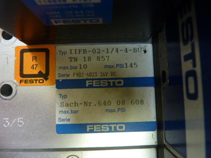 Used FESTO Control Block / Valve Terminal IFB8-02 #52708