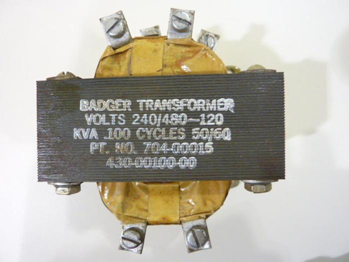 Used BADGER 0.100 kVA Transformer 704-00015 #59015