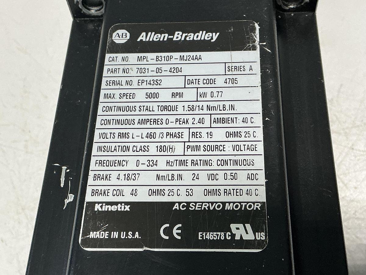 Used ALLEN BRADLEY MPL-B310P-MJ24AA