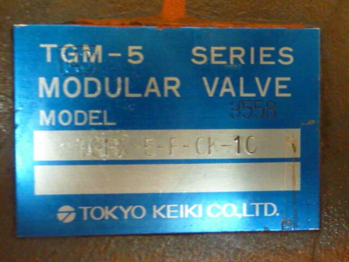 Used TOKYO KEIKI Modular Valve TGMX-5-P-CK-10 #35152