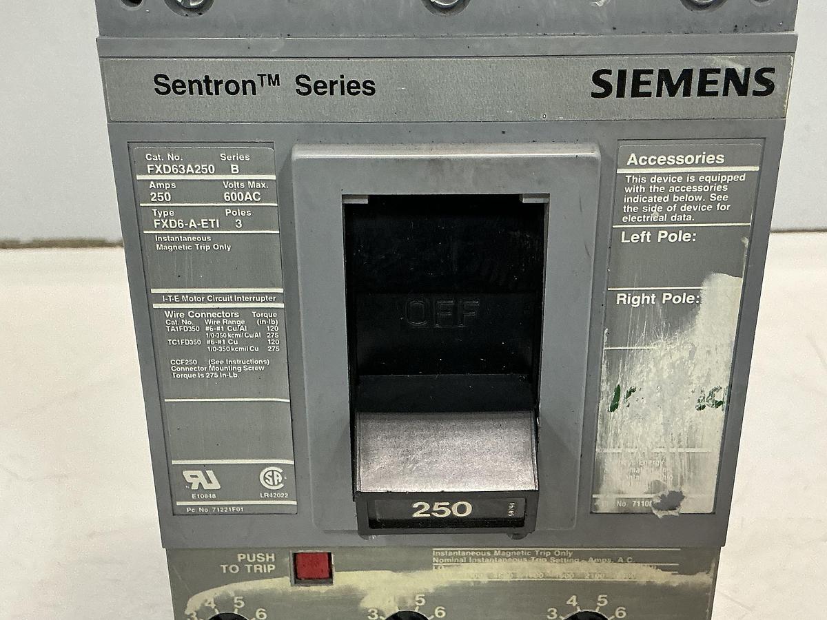 Used SIEMENS FXD63A250