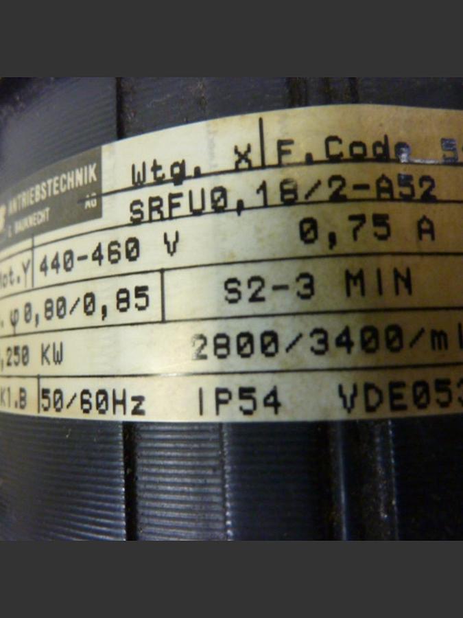Used ATB FLENDOR Motor for Barrel Filter SRFU0,18/2-A52 USED #64724