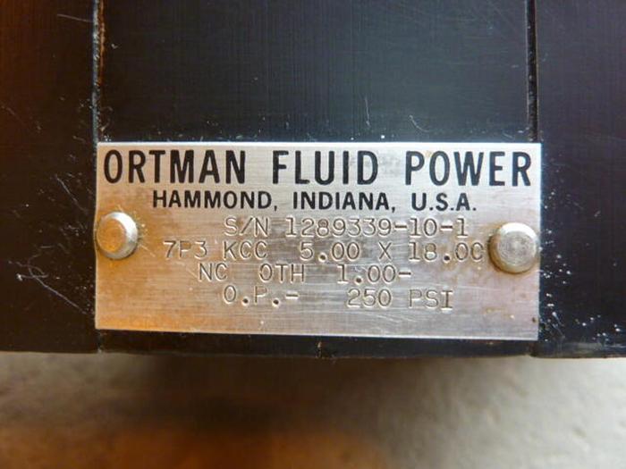 Used ORTMAN FLUID Fluid Power Cylinder 7P3 KCC 5.00 X 18.00 #30959