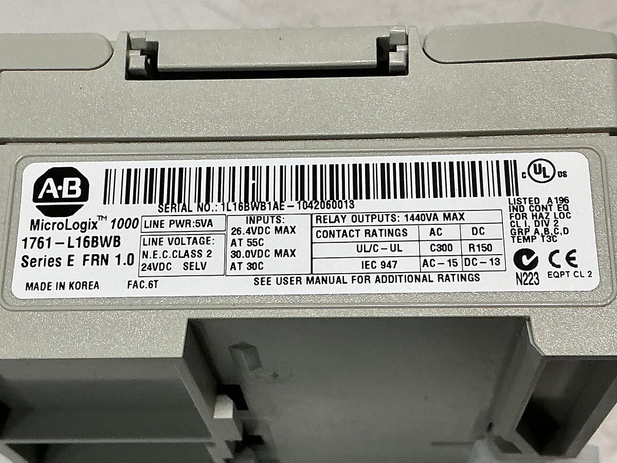 Used ALLEN BRADLEY 1761-L16BWB SER E