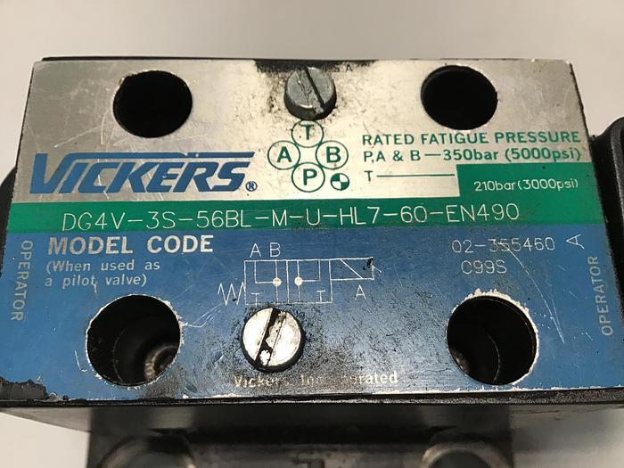 Used VICKERS Valve DG4V-3S-56BL-M-U-HL7-60-EN490 Used #145619