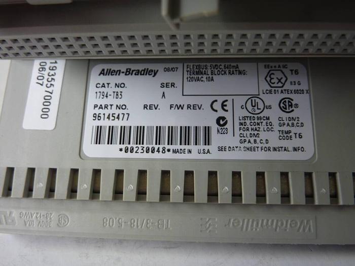 Used ALLEN BRADLEY Input Module 1794-IB16 SER A #50505
