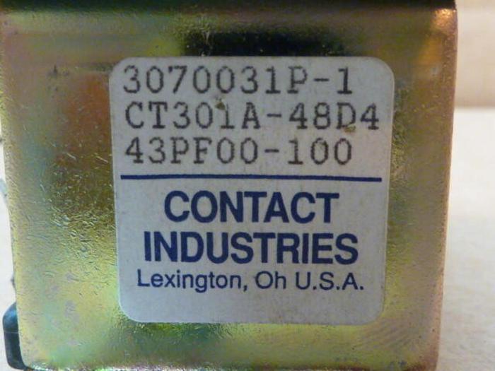 Used CONTACT INDUSTRIES Contactor 3070031P-1 Used