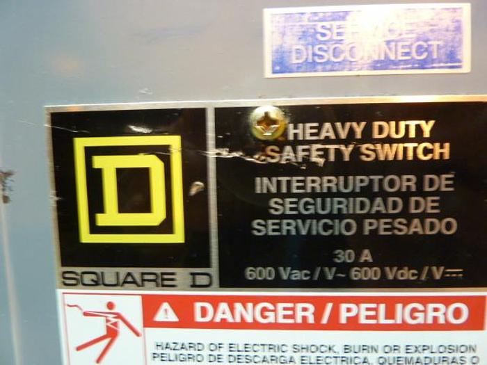 Used SQUARE D 30 Amp Safety Disconnect Switch H-361 #41705